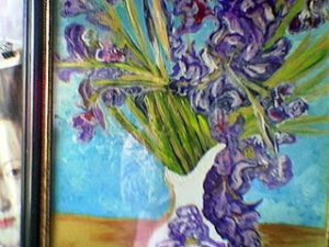 GIACINTO PLESCIA IRIS dipinto ad olio omaggio a Van Gogh