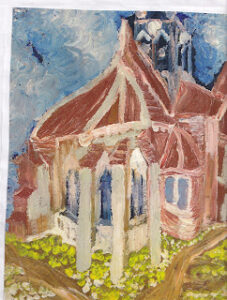 GIACINTO PLESCIA chiesa dipinto ad olio omaggio a Van Gogh